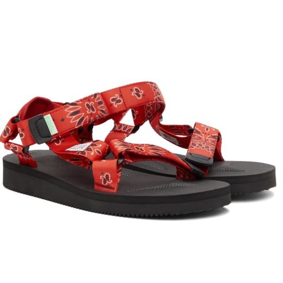 NEW SUICOKE Red Bandana Paisley DEPA-CAB Sandals - Picture 2 of 7
